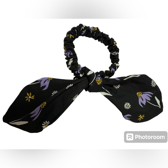 Black eye Susan’s multi print hair tie scrunchie hand made USA cotton fun gift - Picture 1 of 4